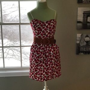 Red floral spring dress